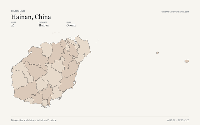 Hainan, China boundaries