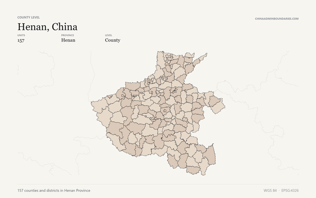 Henan, China boundaries