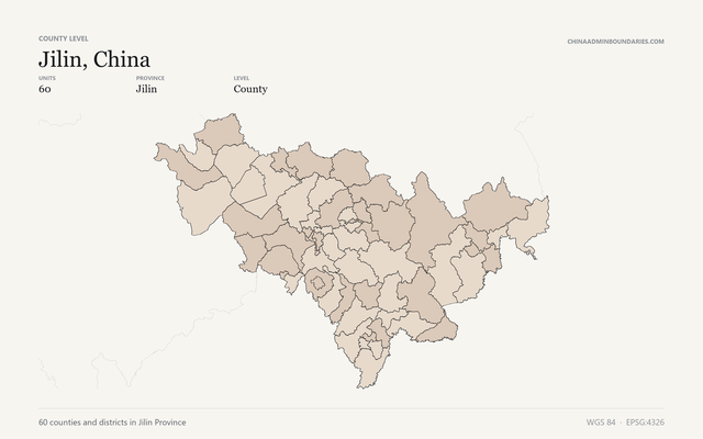 Jilin, China boundaries