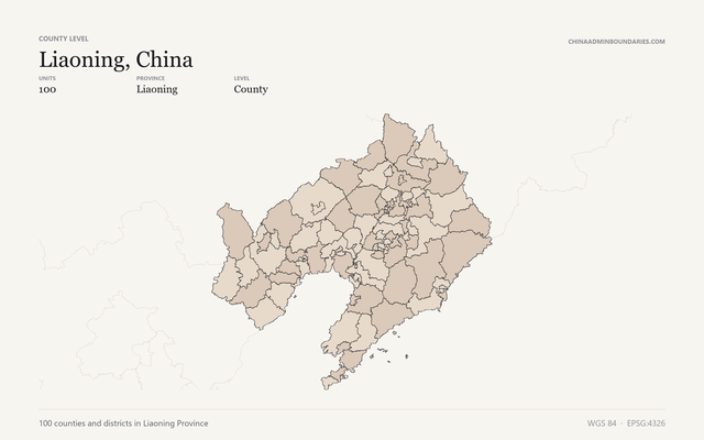 Liaoning, China boundaries
