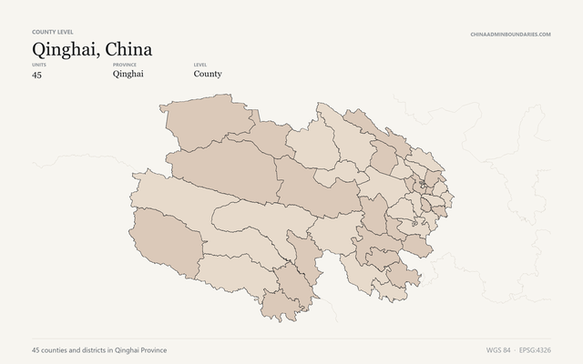 Qinghai, China boundaries