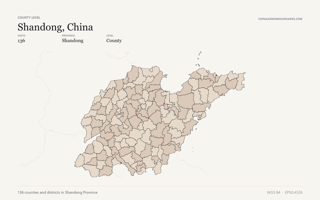 Shandong, China boundaries