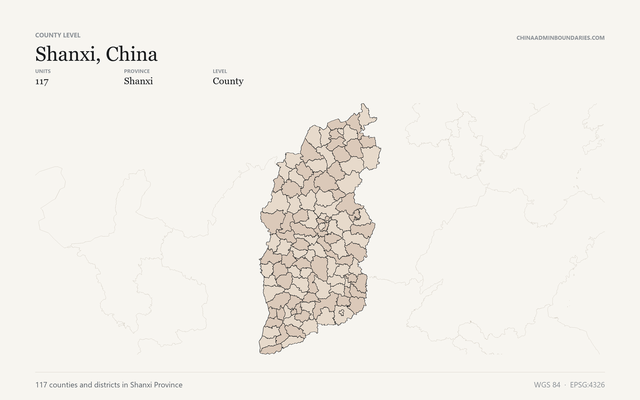 Shanxi, China boundaries