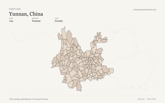 Yunnan, China boundaries